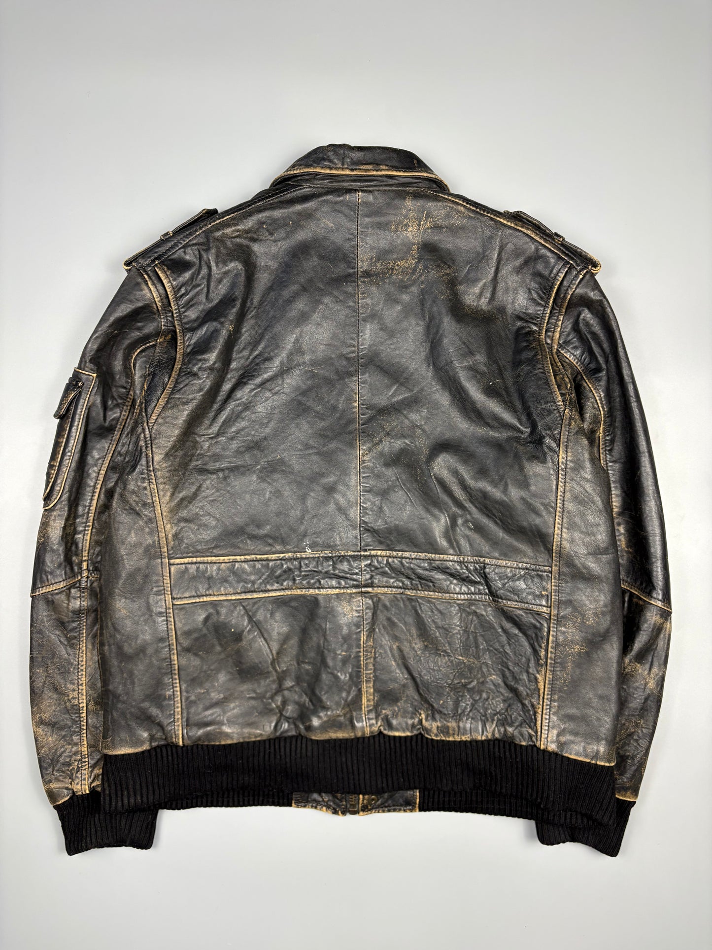 Vintage 1990s Aviation Leather A-2 Flight Jacket (L)