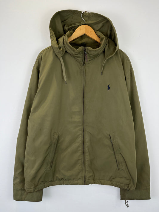 Vintage Ralph Lauren Olive Green Fleece Lined Jacket (XXL)