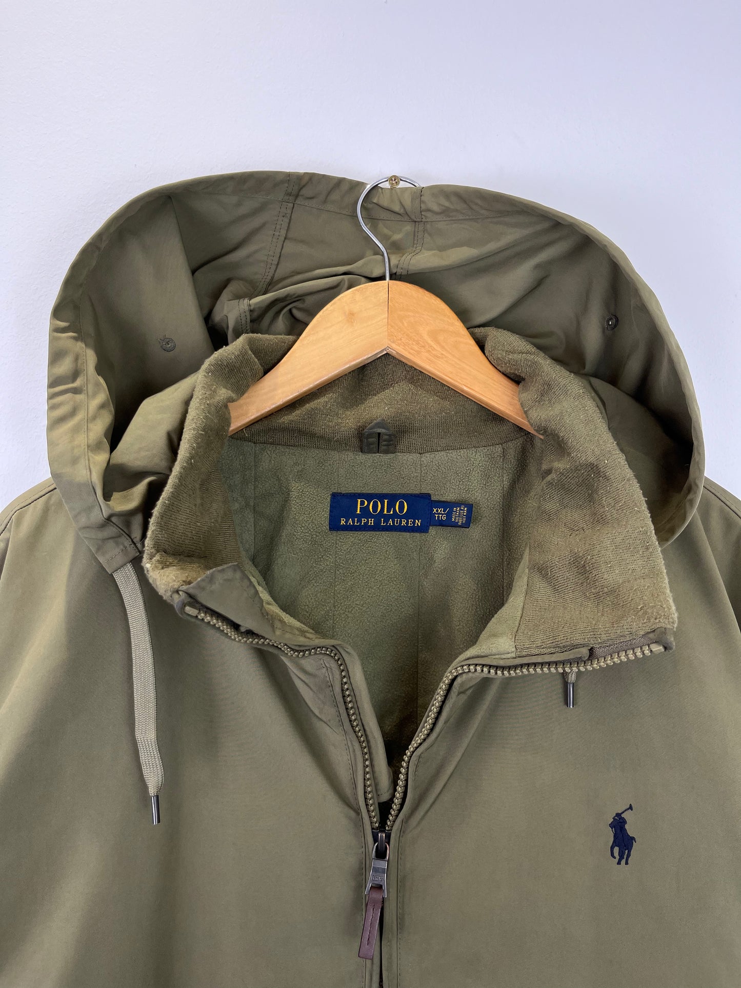 Vintage Ralph Lauren Olive Green Fleece Lined Jacket (XXL)