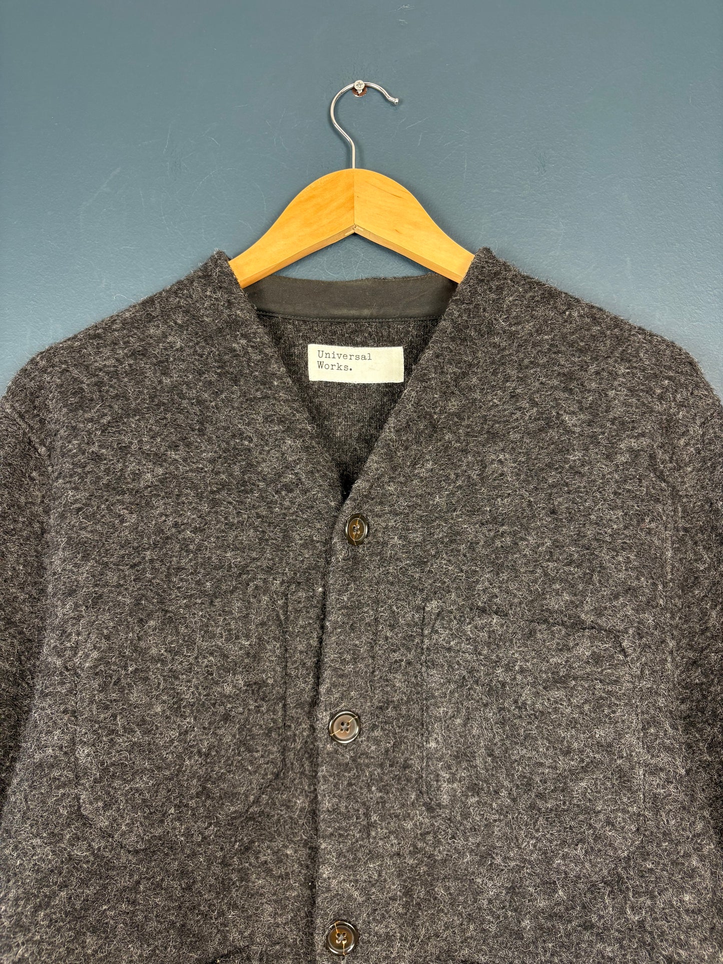 Universal Works Dark Grey Wool Cardigan (M)