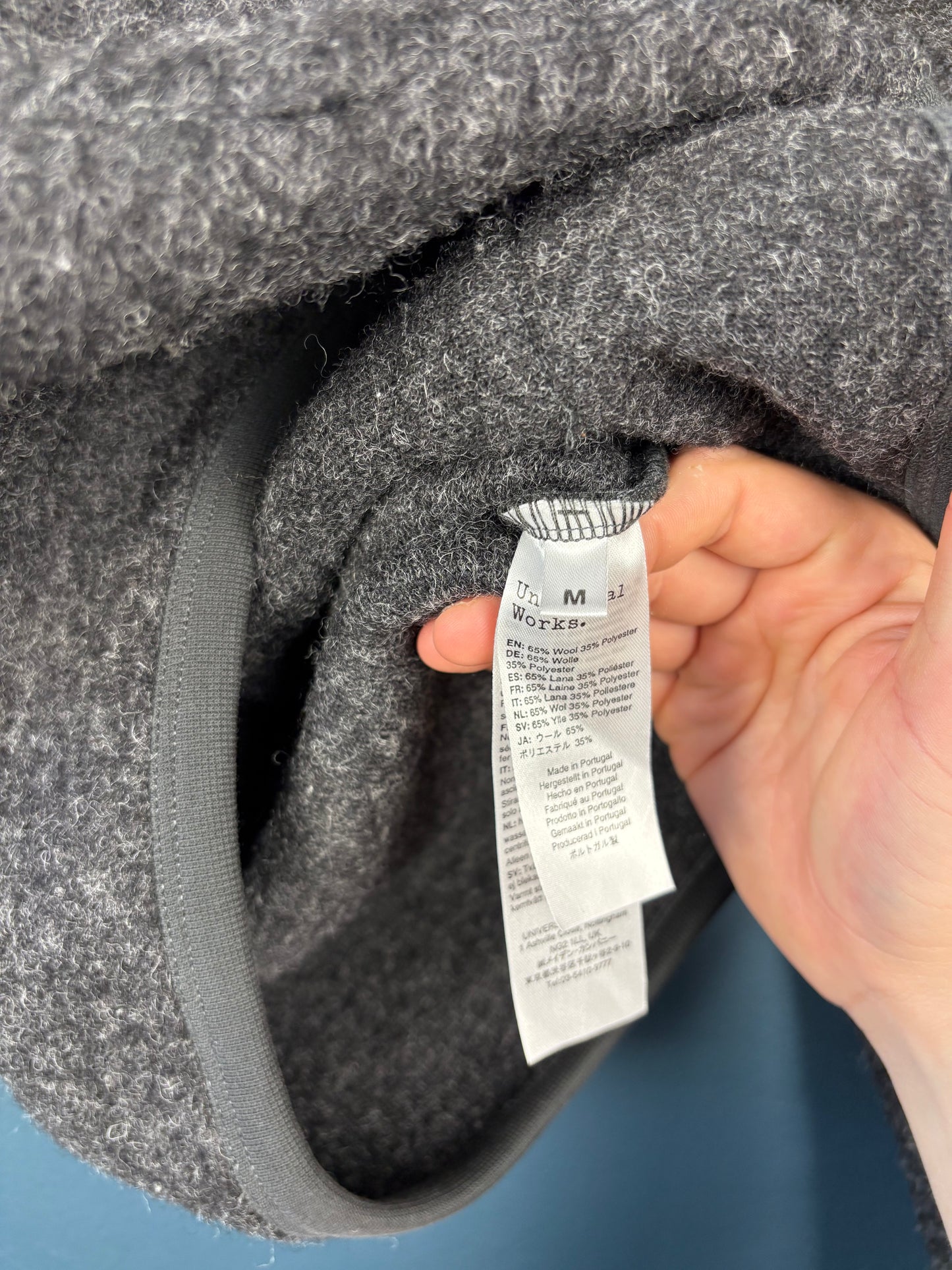 Universal Works Dark Grey Wool Cardigan (M)