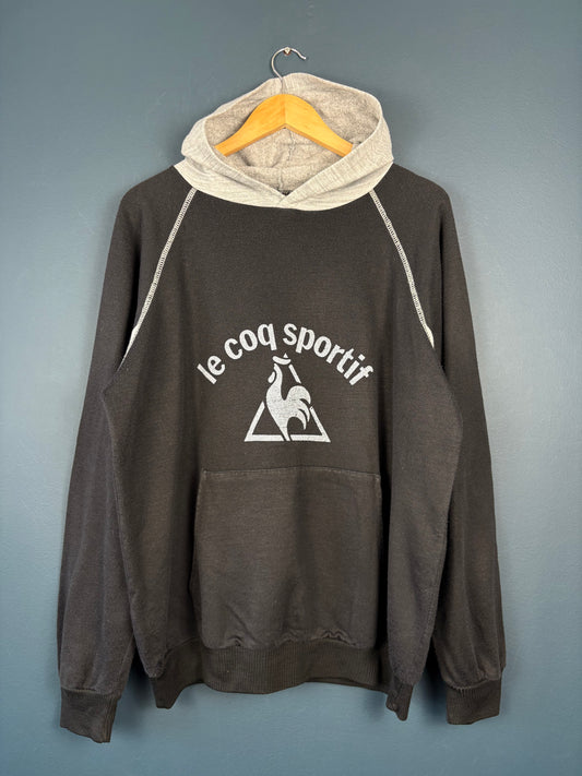 Vintage 80s Le Coq Sportif Henley Hoodie (L)