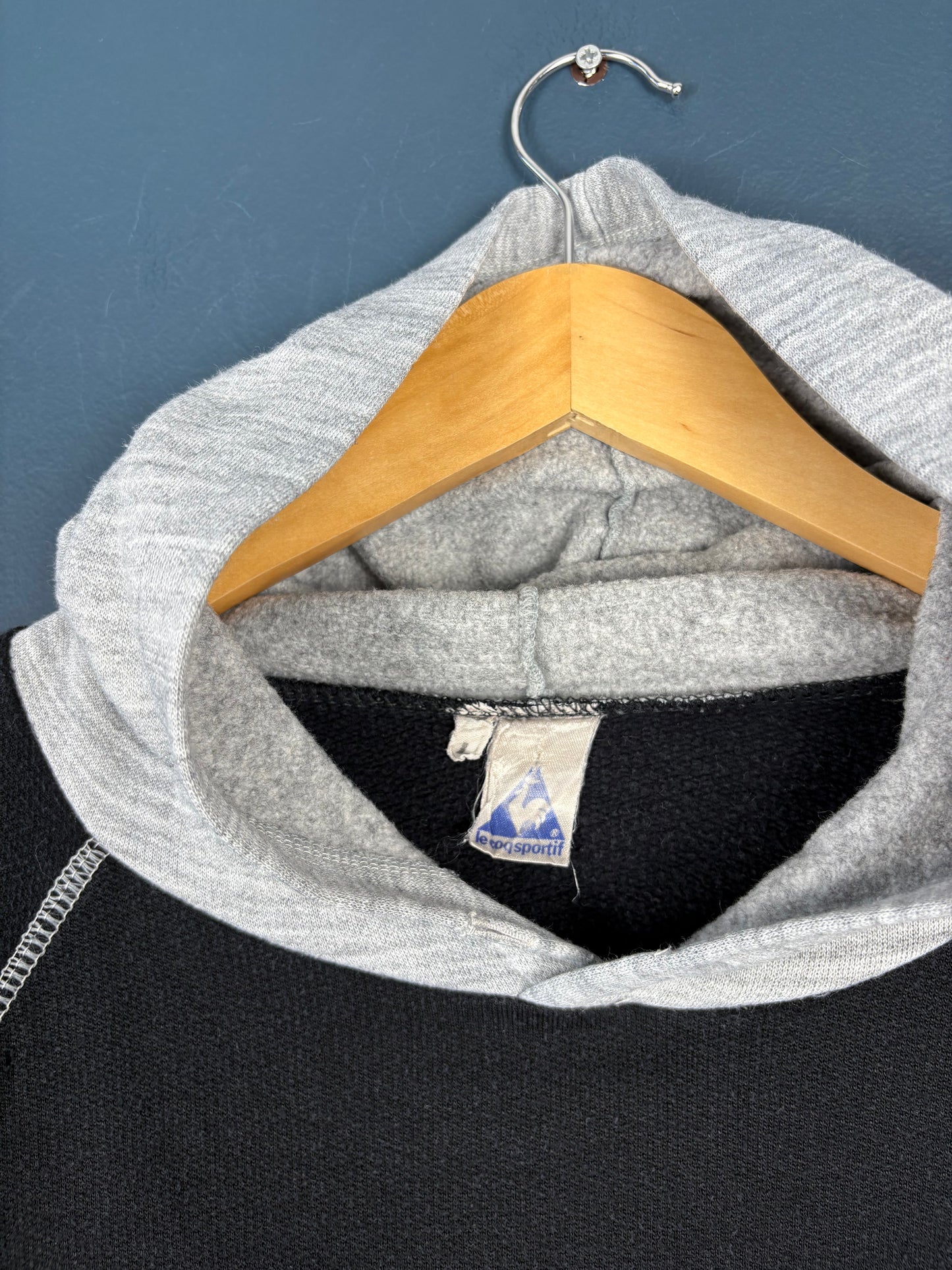 Vintage 80s Le Coq Sportif Henley Hoodie (L)