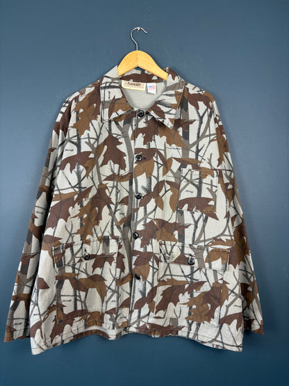 Vintage 90s Ranger RealTree Grey Leaf Chore Jacket (XL)