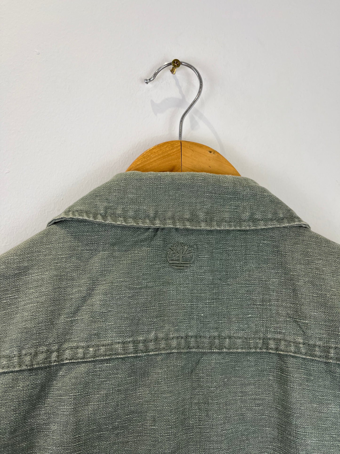 Vintage Timberland 90s Asymetrical Zip Mint Green Canvas Harrington Jacket (M)