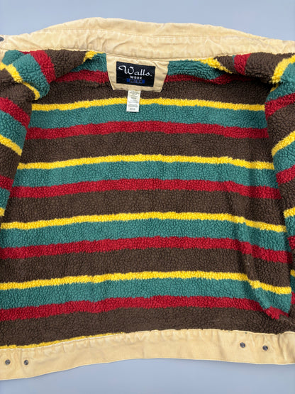 Vintage Walls Workwear Shearling lined Beige Trucker Jacket (XL)