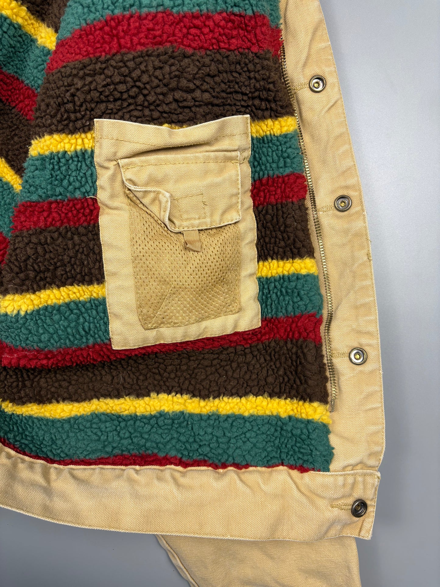 Vintage Walls Workwear Shearling lined Beige Trucker Jacket (XL)