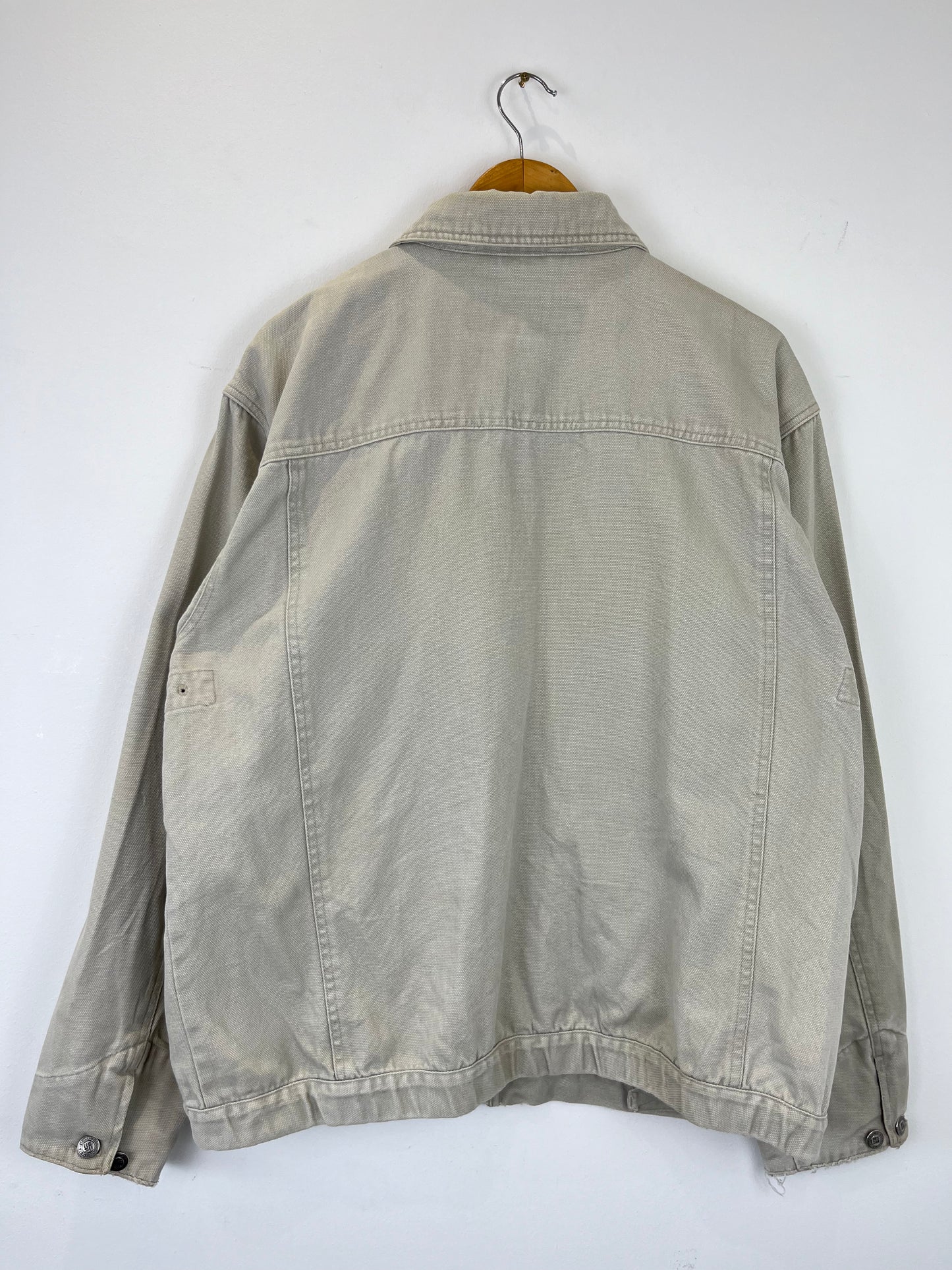 Vintage Columbia Sportswear Cream / Beige Canvas Workwear Harrington Jacket (L)