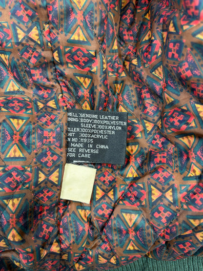 Vintage 1990s Dark Green A-2 Flight Leather Jacket (M)