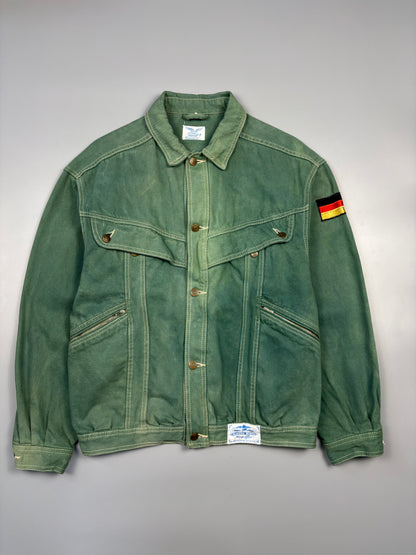 Vintage 1980s Wrangler Green Wash Trucker Jacket (M)