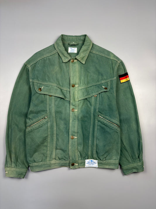 Vintage 1980s Wrangler Green Wash Trucker Jacket (M)