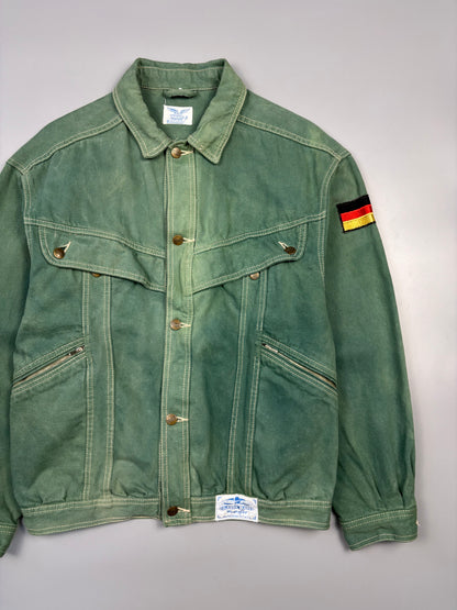 Vintage 1980s Wrangler Green Wash Trucker Jacket (M)