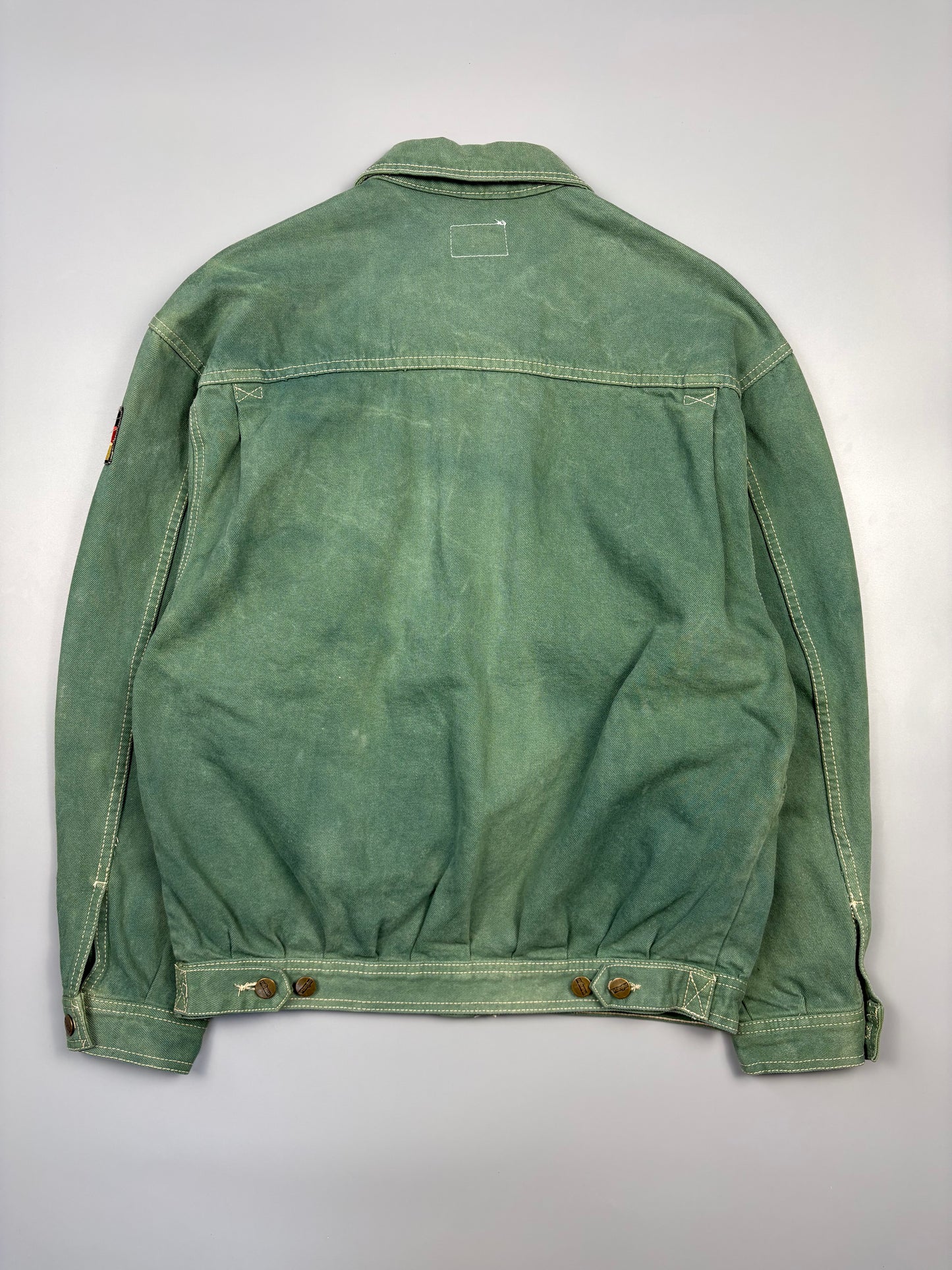 Vintage 1980s Wrangler Green Wash Trucker Jacket (M)