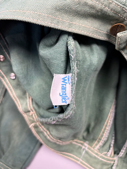 Vintage 1980s Wrangler Green Wash Trucker Jacket (M)