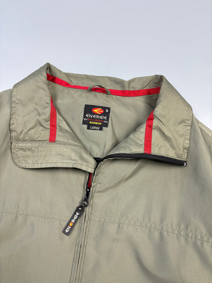 Vintage Energie Double Zip Khaki Green Track Jacket (L)