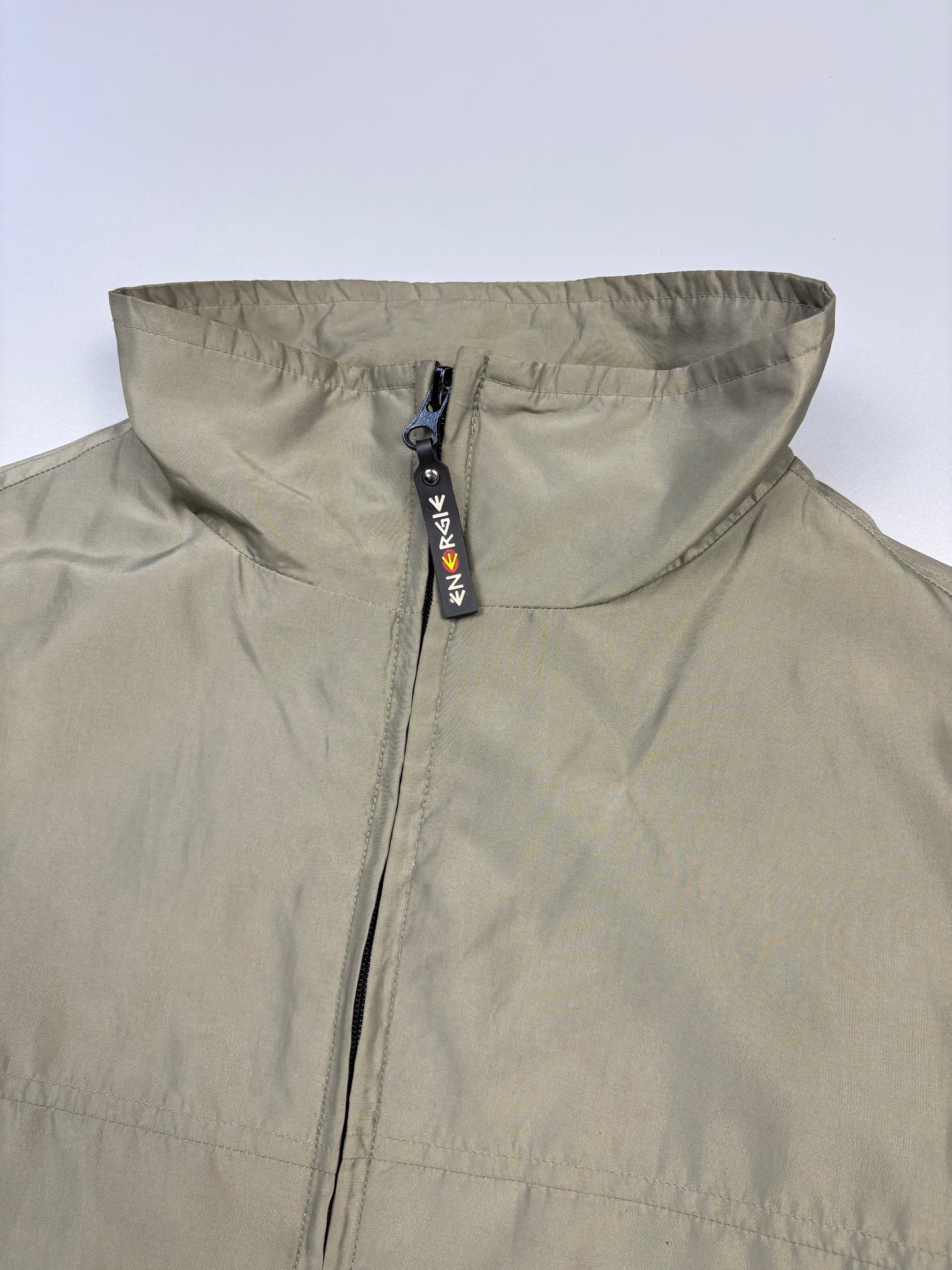 Vintage Energie Double Zip Khaki Green Track Jacket (L)