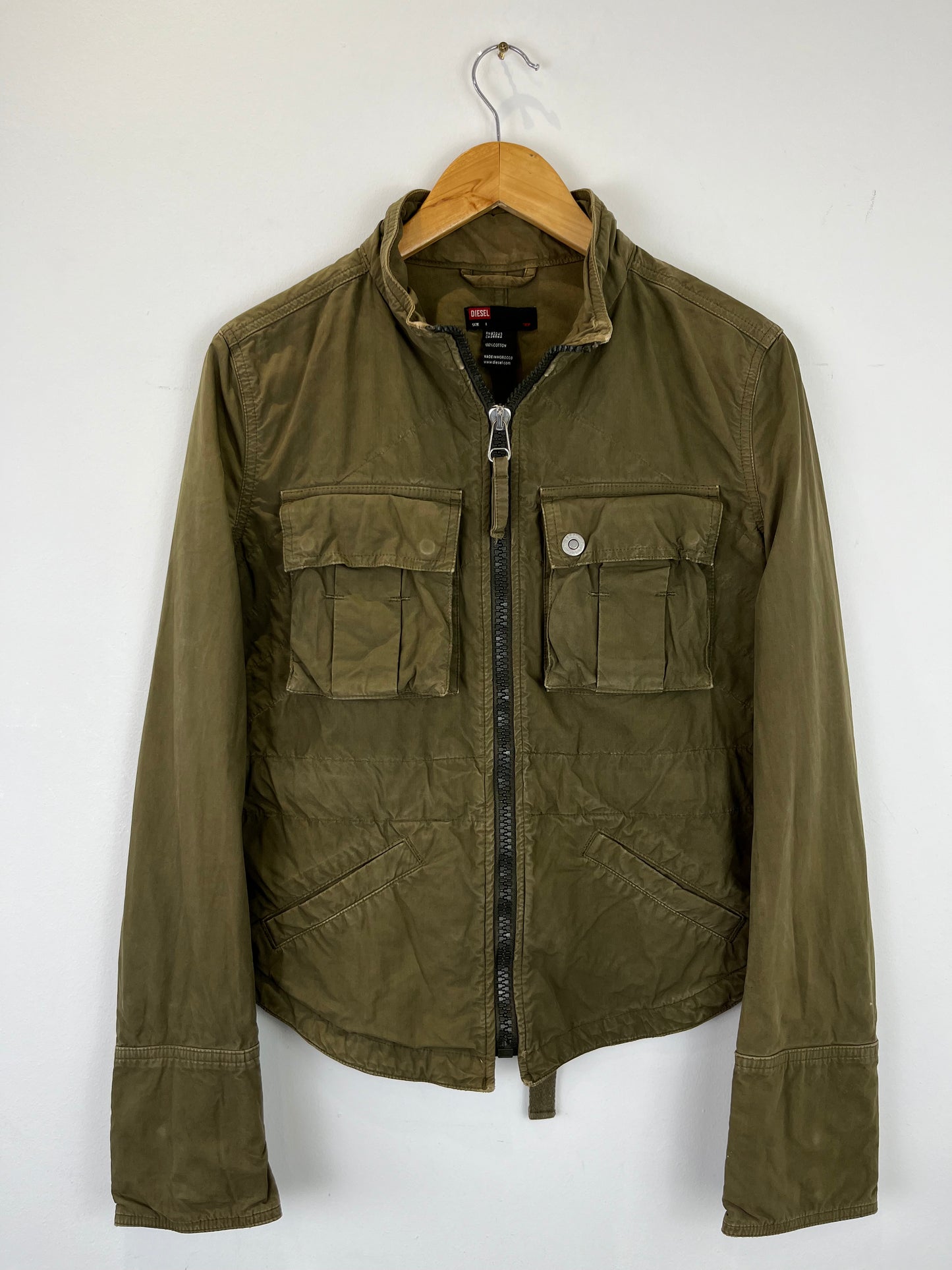 Vintage Diesel 90s Khaki Green Canvas Workwear Jacket (women's L)