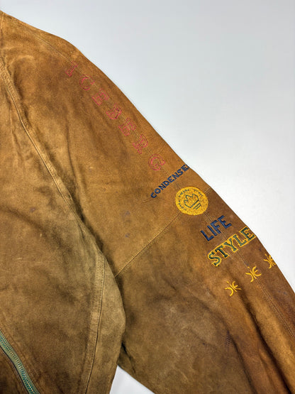 Vintage 1990s ICEBERG Jeans Suede Pelle Jacket (L)