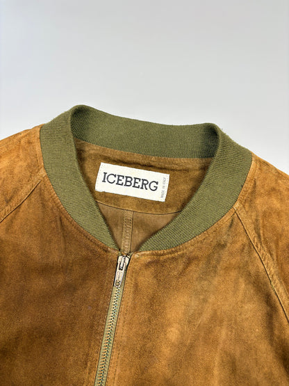 Vintage 1990s ICEBERG Jeans Suede Pelle Jacket (L)