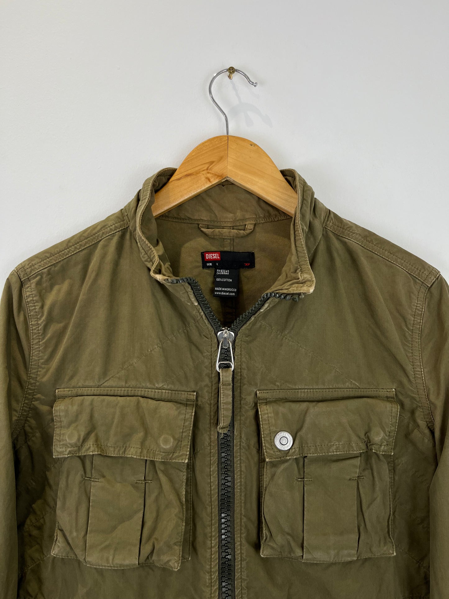 Vintage Diesel 90s Khaki Green Canvas Workwear Jacket (women's L)