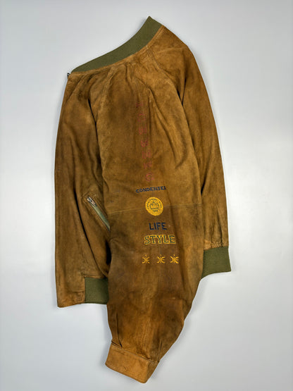 Vintage 1990s ICEBERG Jeans Suede Pelle Jacket (L)