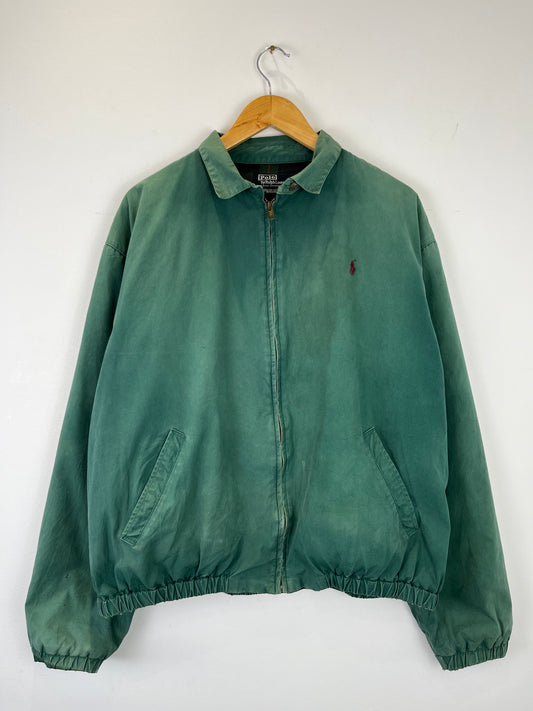 Vintage Ralph Lauren 90s Plaid Line Green Harrington Jacket (L)