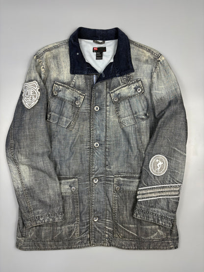 Vintage Diesel Industry Patched Denim Parka Jacket (L)