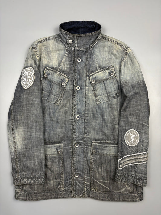 Vintage Diesel Industry Patched Denim Parka Jacket (L)