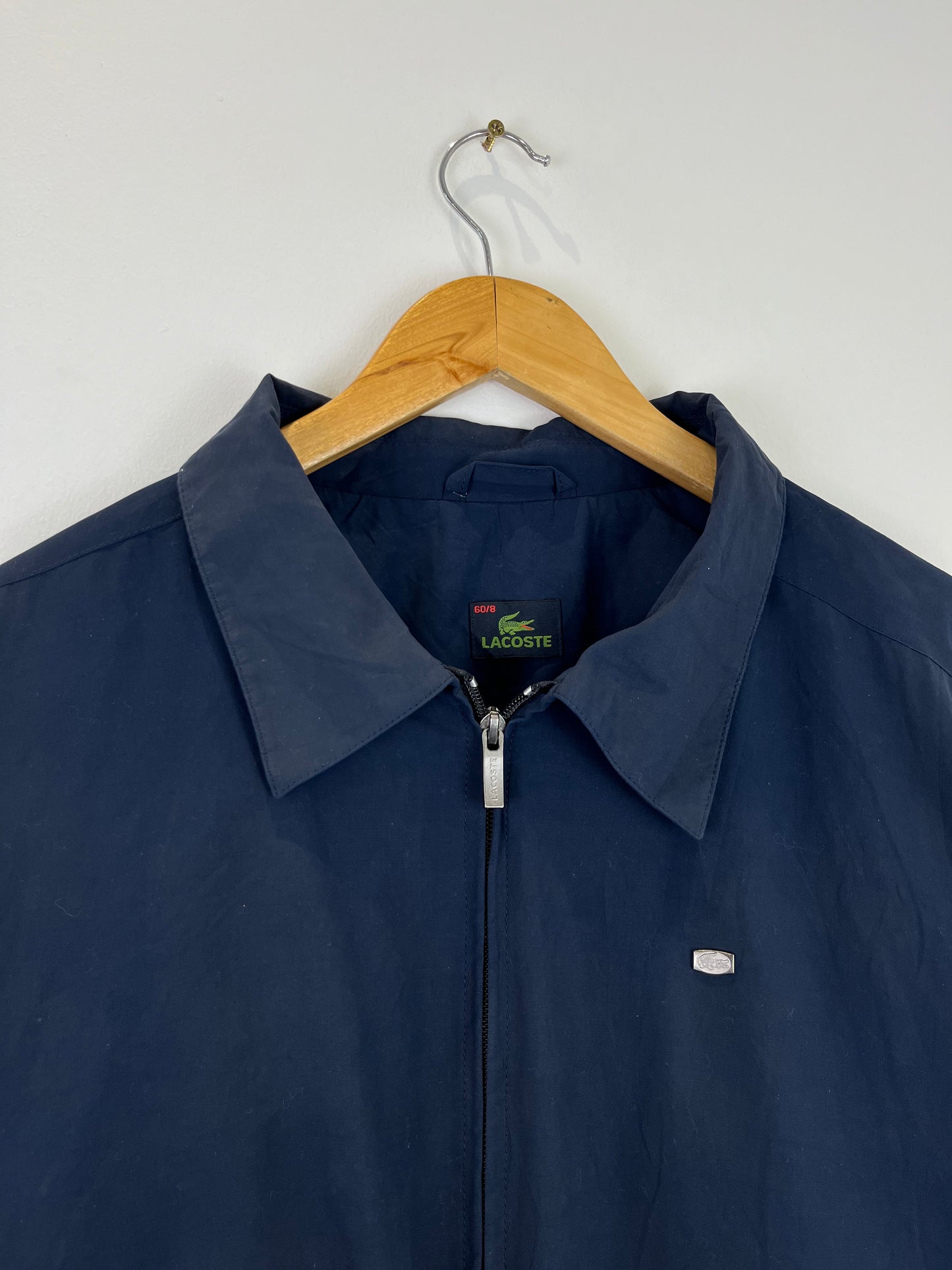 Vintage Lacoste 90s Navy Blue Harrington Jacket (XL)