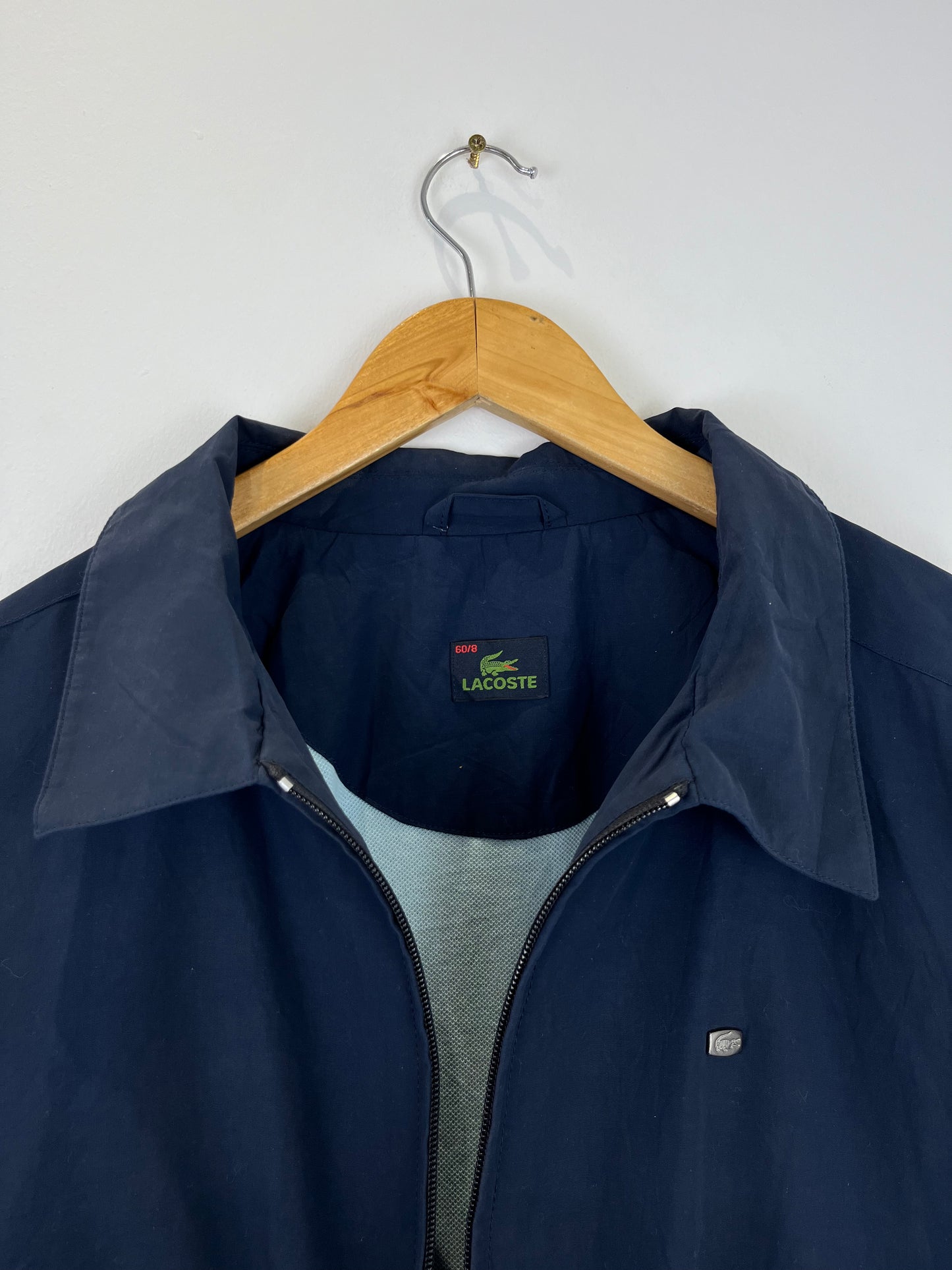 Vintage Lacoste 90s Navy Blue Harrington Jacket (XL)