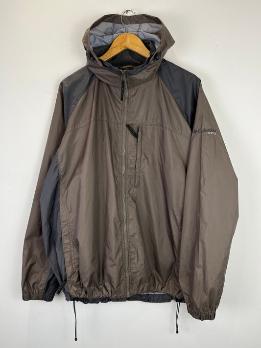 Columbia Sportswear XCO Grey / Brown Packable Waterproof Jacket (L)