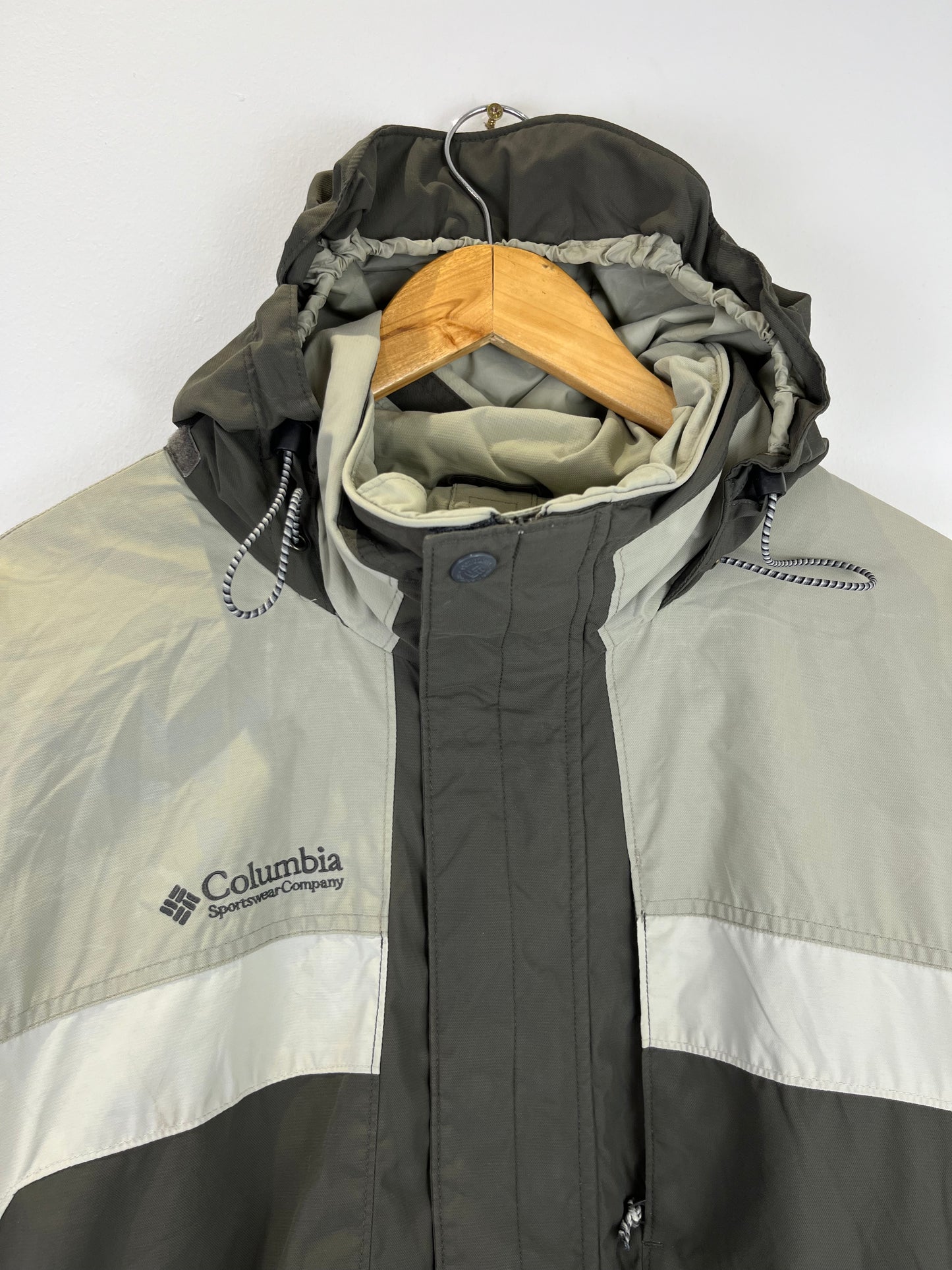 Vintage Columbia Sportswear Beige / Brown Hooded Waterproof Jacket (XL)