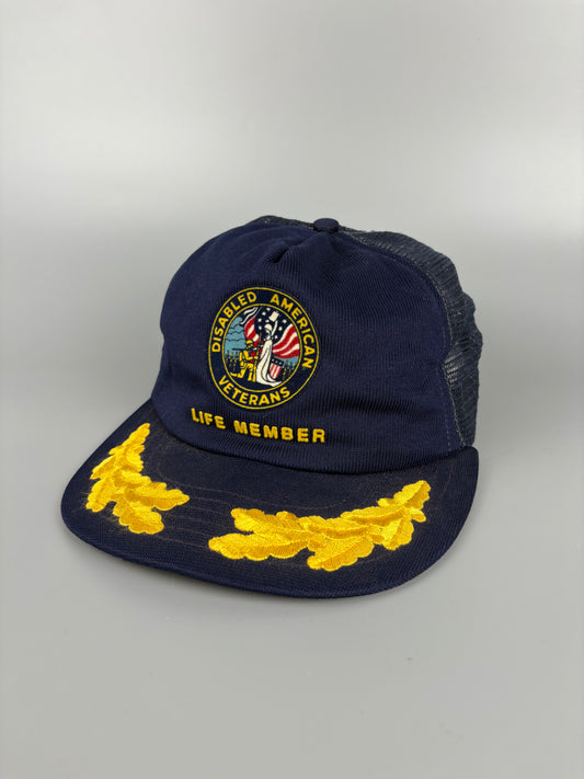 Vintage American Veterans Navy Blue Trucker Hat