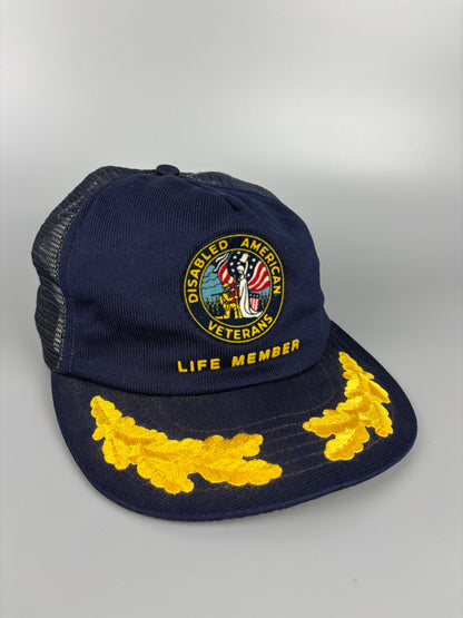 Vintage American Veterans Navy Blue Trucker Hat