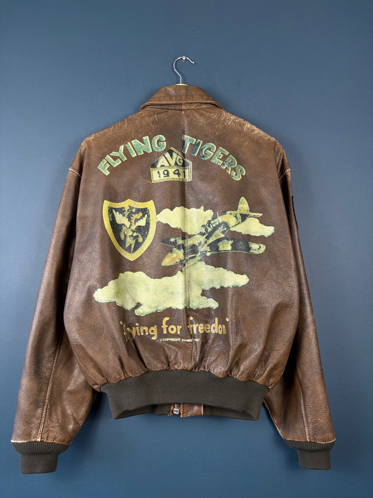 Vintage 1987 Avirex Flying Tigers A-2 Leather Jacket (XS)