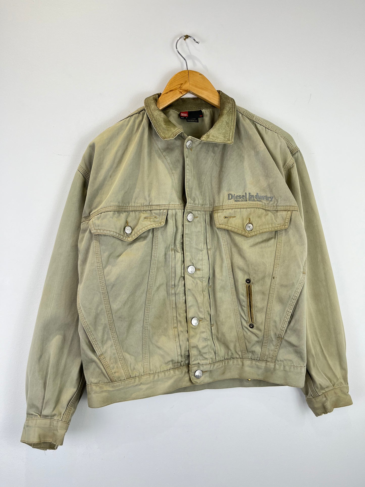 Vintage Diesel Industry Cream / Beige Trucker Jacket (women's S)