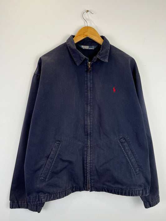 Vintage Ralph Lauren Navy Blue Harrington Jacket (L)