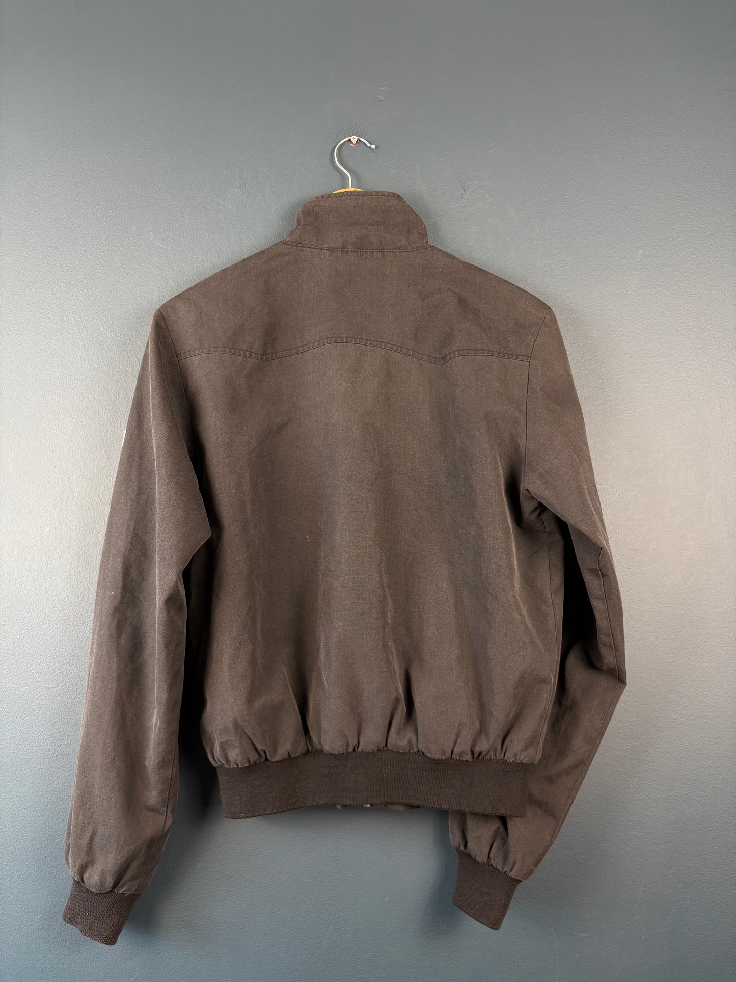 Vintage 90s Lonsdale Plaid Lined Black Harrington Jacket (S)