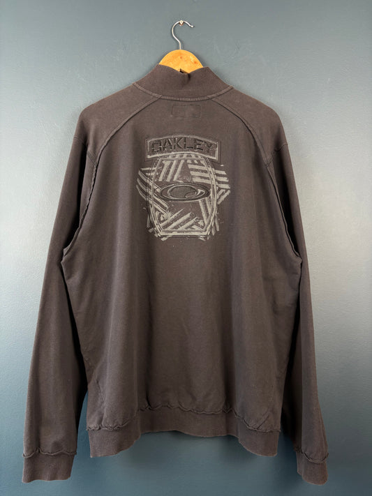 Vintage 90s Oakley Cotton Zip-up Track Top (L)