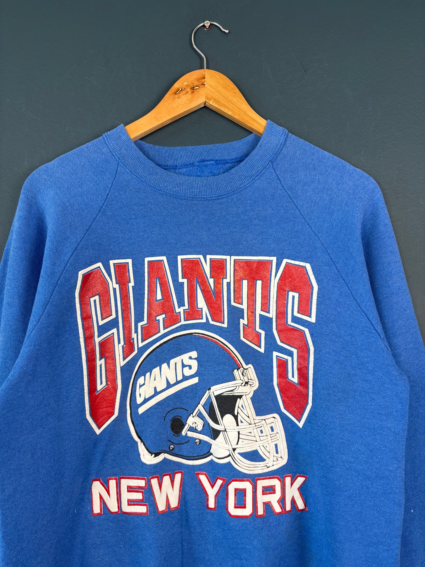 Vintage 90s New York Giants NFL Blue Henley Sweatshirt (M)
