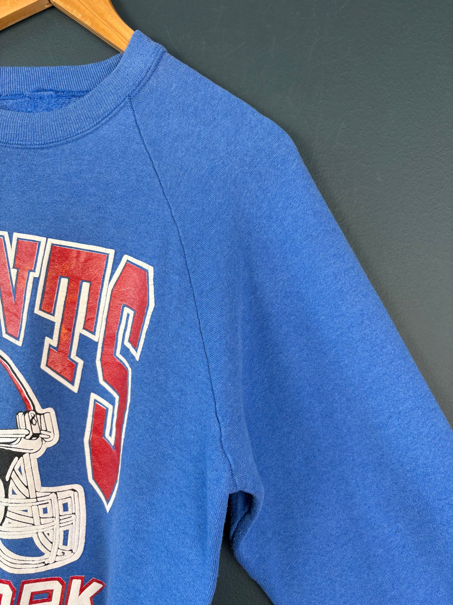 Vintage 90s New York Giants NFL Blue Henley Sweatshirt (M)