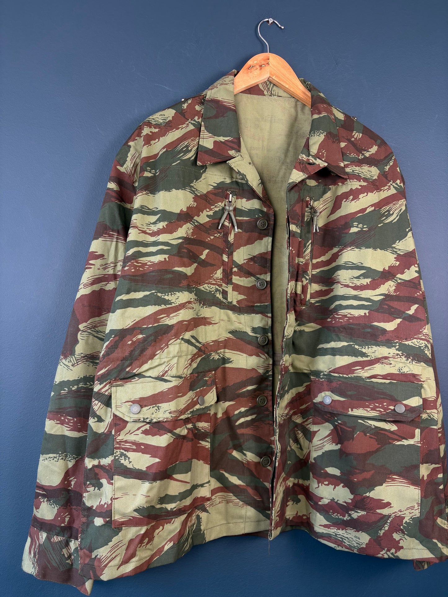 Vintage 90s French Army Lizard Camouflage Field Jacket (XL)