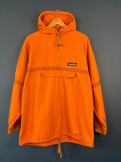 Vintage 80s South American Aztec Orange Smock Jacket (L)