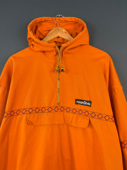 Vintage 80s South American Aztec Orange Smock Jacket (L)