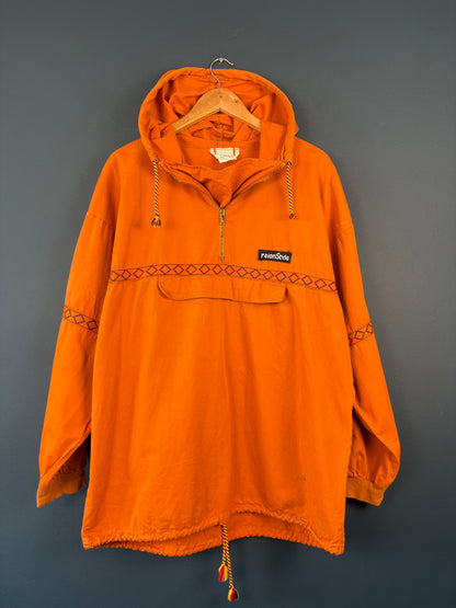 Vintage 80s South American Aztec Orange Smock Jacket (L)