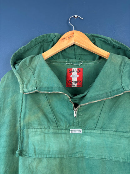 Vintage 80s European Green Pullover Smock Jacket (XL)