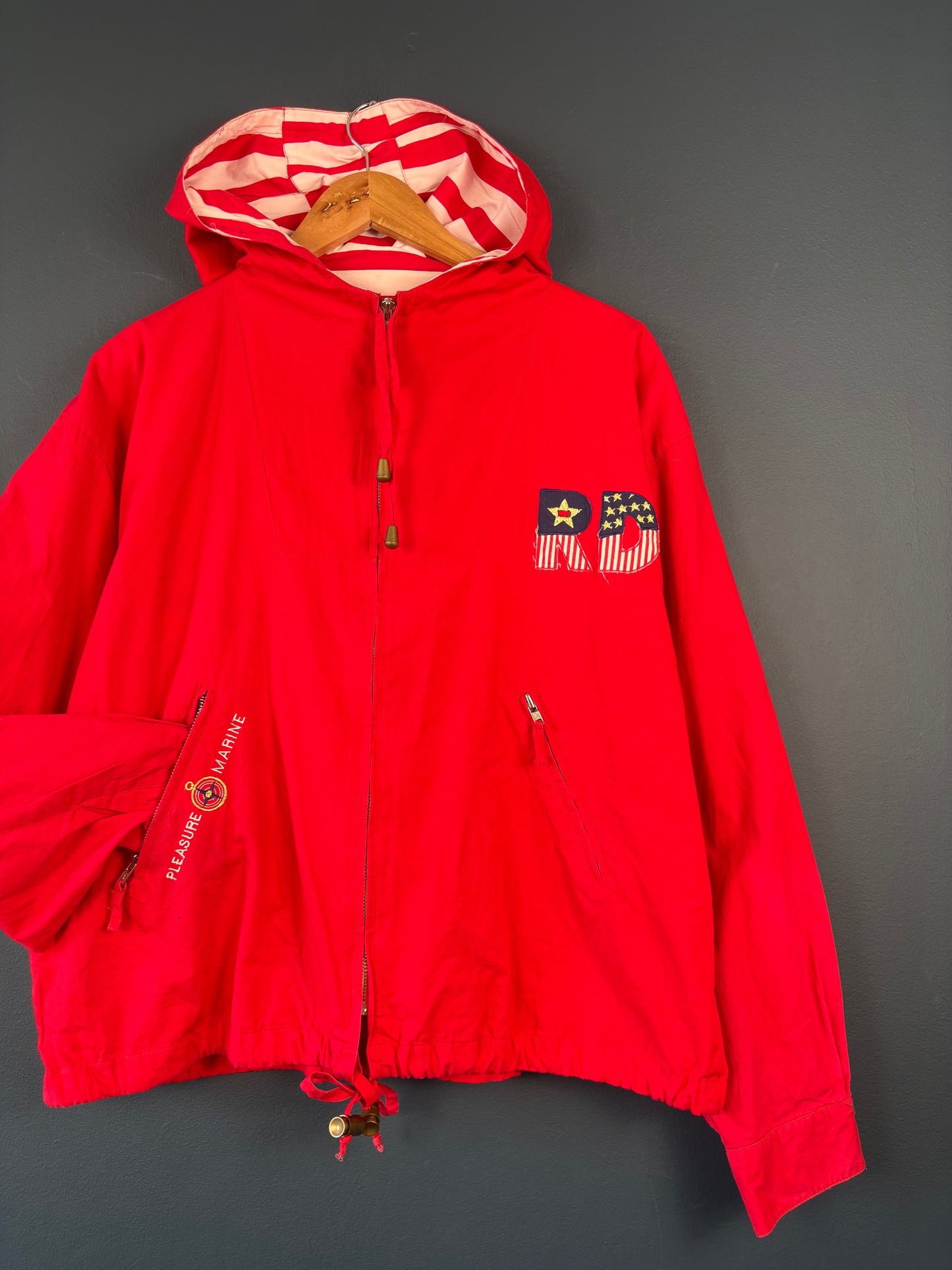 Vintage 90s US Marine Martime Red Zip Up Smock Jacket (M)