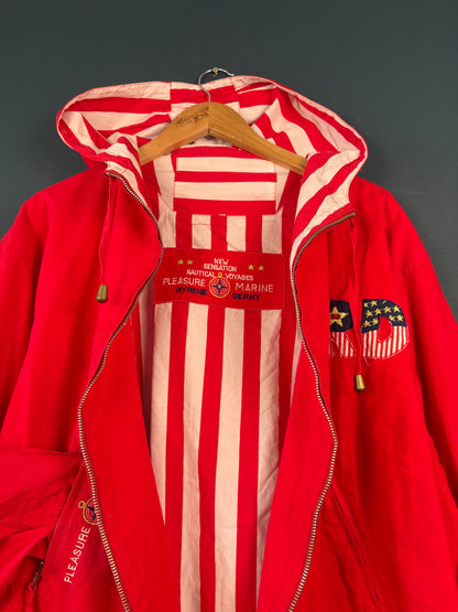 Vintage 90s US Marine Martime Red Zip Up Smock Jacket (M)