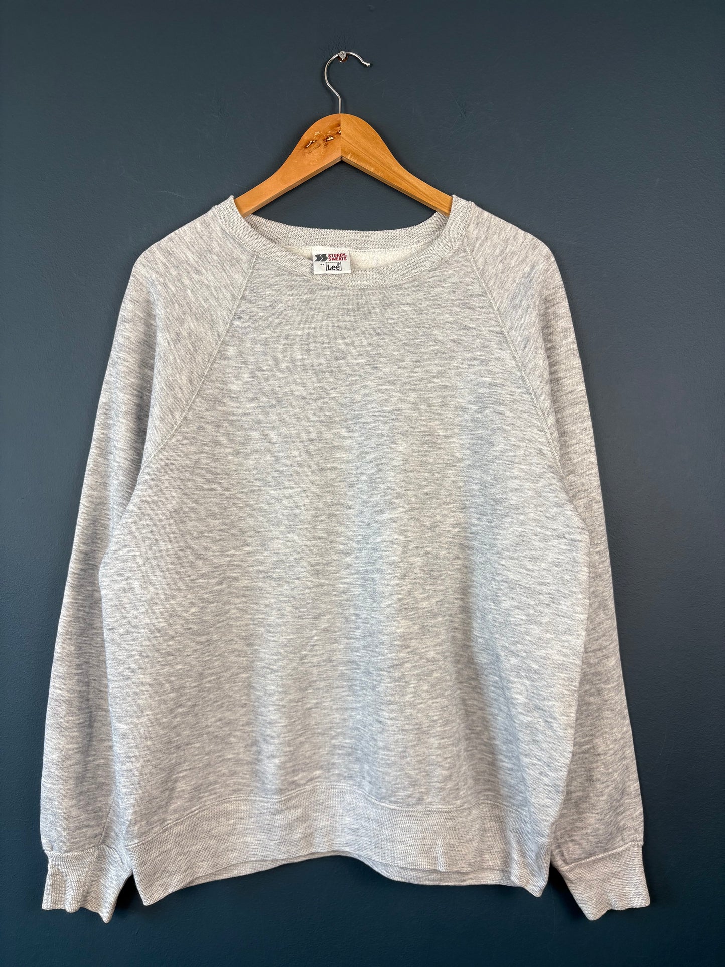 Vintage 80s LEE Sturdy Sweats Heather Grey Henley Sweatshirt (XL)