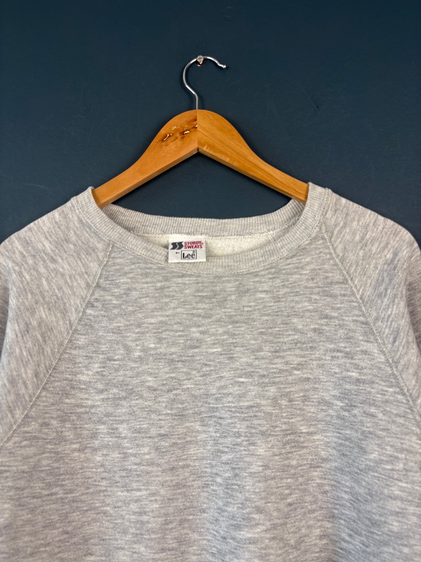 Vintage 80s LEE Sturdy Sweats Heather Grey Henley Sweatshirt (XL)
